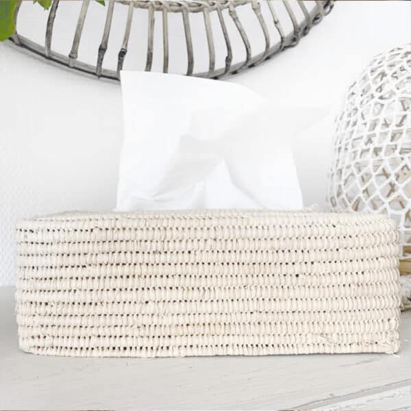 Raffia tissue box naturel